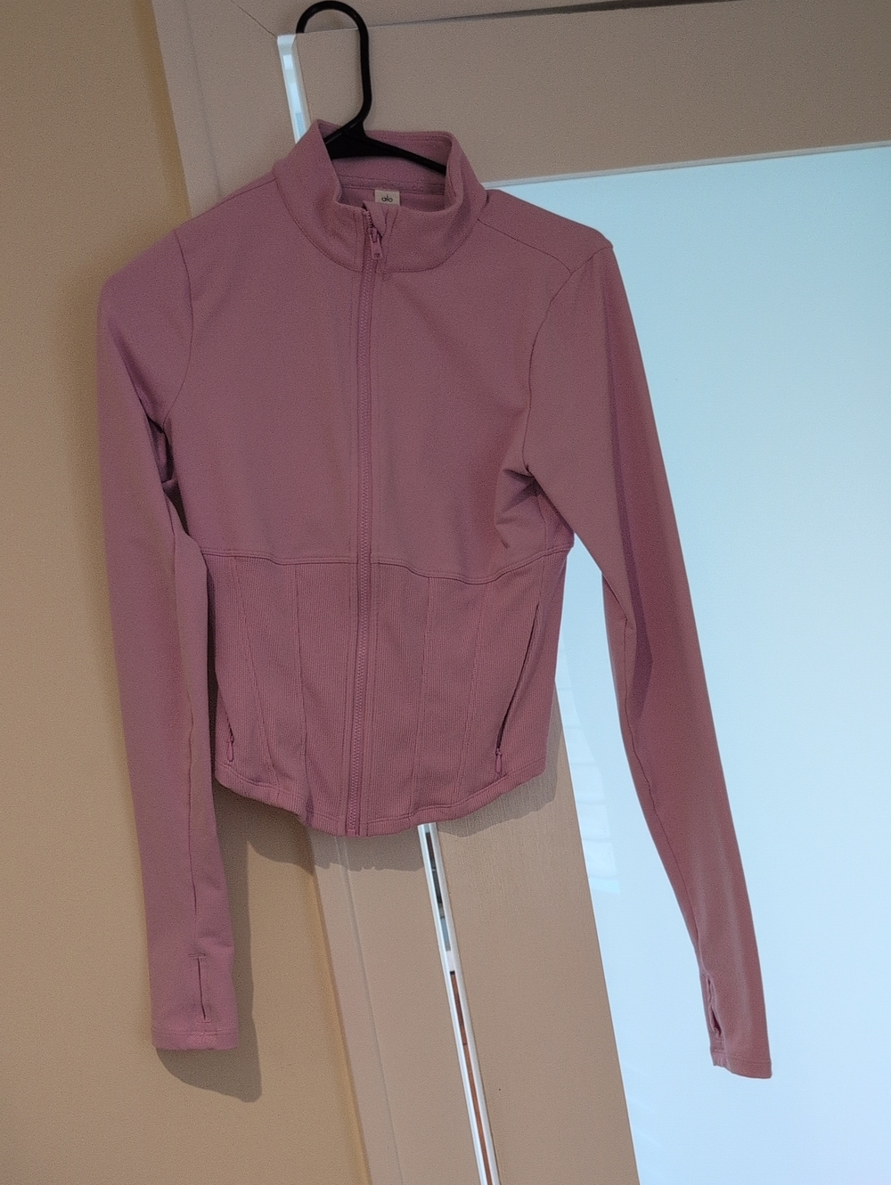 ALO Yoga Dusty Rose Zip-Up Bomber Jacket